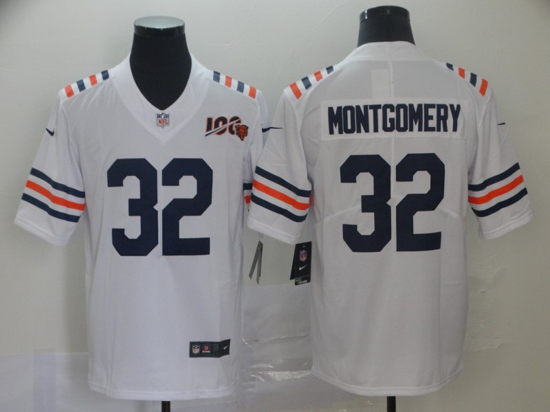 Men's Chicago Bears David Montgomery #32 White Jersey